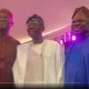 Ambode joins Fashola and Sanwo-Olu at the reception honouring Tinubu in the video