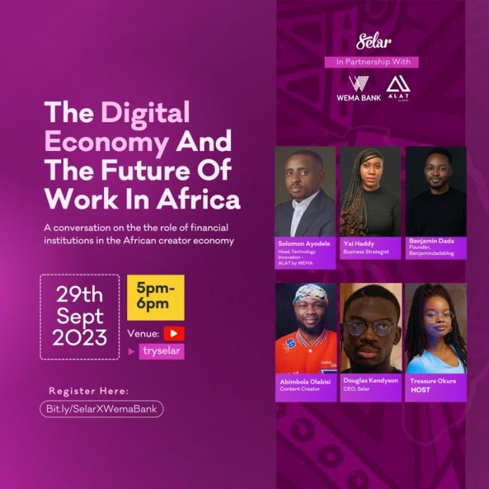 WEMA BANK, SELAR PARTNER TO EMPOWER AFRICA’S CREATOR ECONOMY WITH A WEBINAR ON “THE DIGITAL ECONOMY AND THE FUTURE OF WORK”