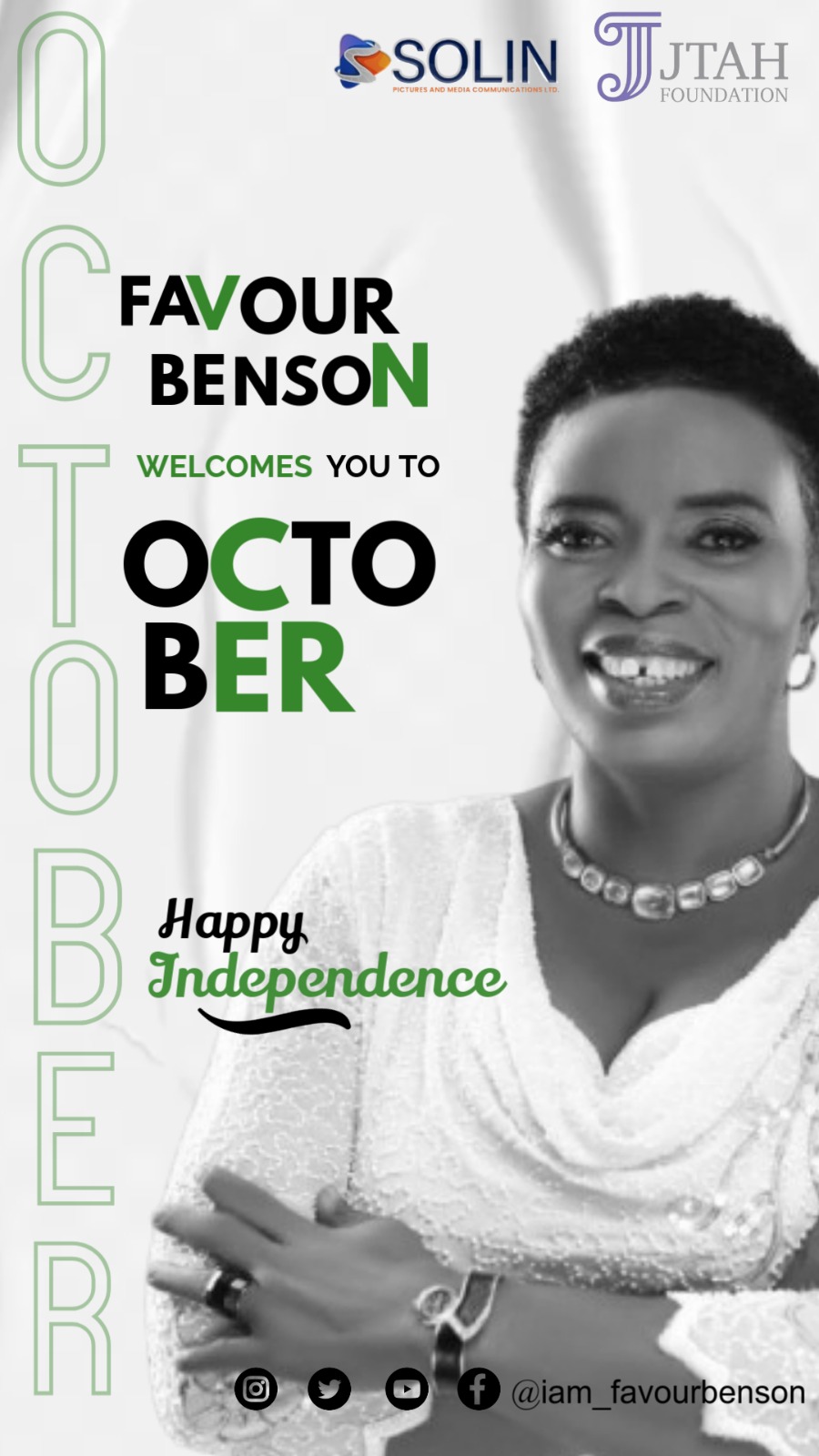 Favour Benson Felicitates With Nigeria On Independence Day